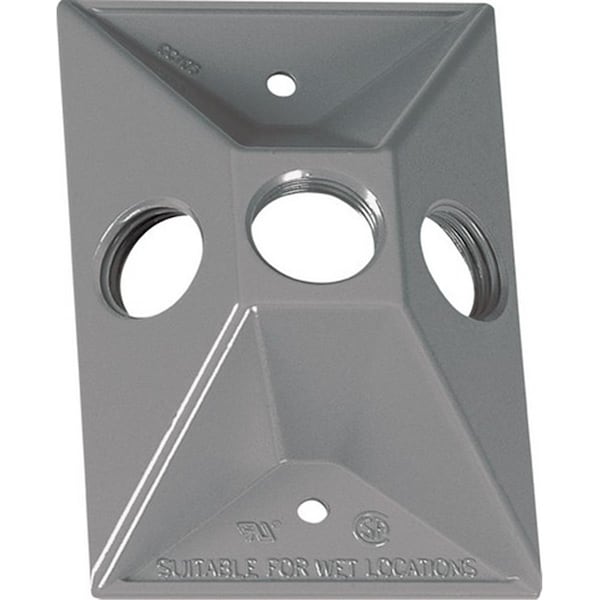 Sirius A 14373 1 Gang Gray Weatherproof Lampholder Cover 3Hole SI157814 - main