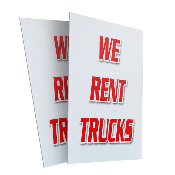 Signmission We Rent Trucks, Plastic Signs Only 24 Inch x 36 Inch, Corrugated Plastic, 2PK CSB-2436-2PACK-We Rent Trucks - main