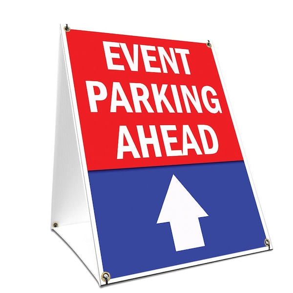 Signmission Event Parking Ahead With Up Arrow, 36 Inch x 24 Inch A-frame Yard Sign SBC-2436-Event Parking Ahead With Up Arrow - main