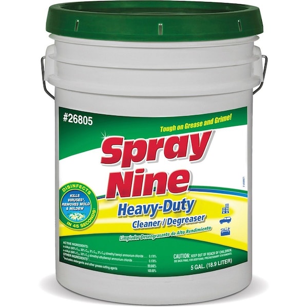 Spray Nine Cleaner and Disinfectant, 5 gal. Pail, citrus, Clear 26805 - main