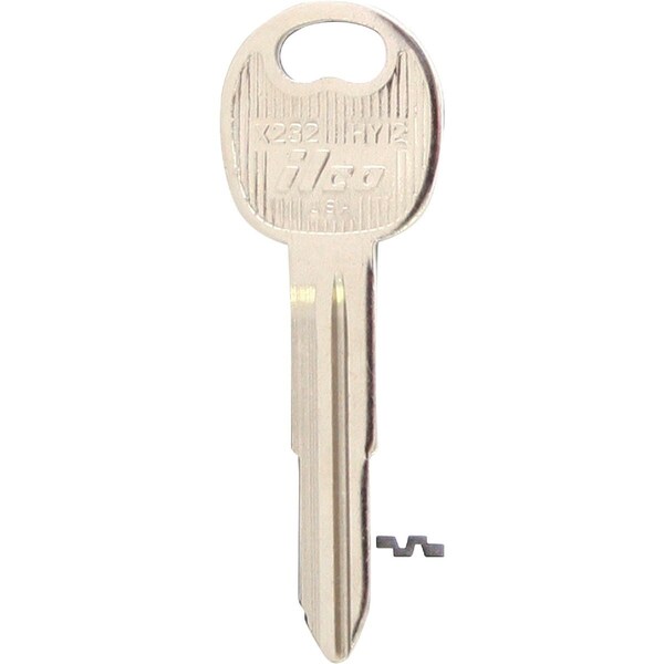 Ilco Hyundai Nickel Plated Automotive Key HY12 / X232, 10PK IAF01579002 - main