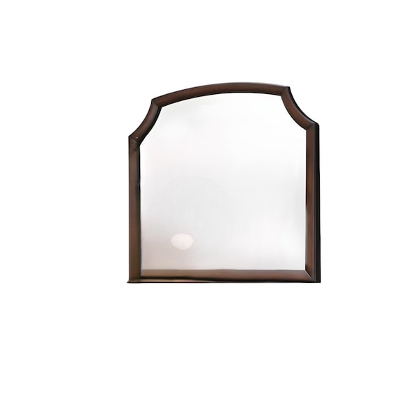 Homeroots 37" Espresso Abstract Wood Framed Mounted Dresser Mirror 486445 - main