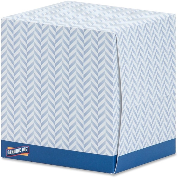 Genuine Joe Cube Box Facial Tissue - 2 Ply - Interfolded - White - 85 Sheets Per Box - 36 Boxes / Pack, 36PK GJO26085 - main