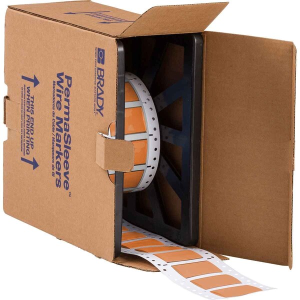 Brady PermaSleeve HX Heat Shrink Double Sided Wire Marking Sleeves, Orange, 0.75 in. Dia x 1 in. W 2HX-750-2-OR-2 - main