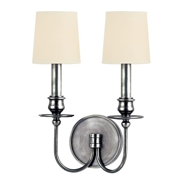 Hudson Valley Lighting Cohasset 2 Light Wall Sconce 10.25 In. Polished Nickel 8212-PN - main