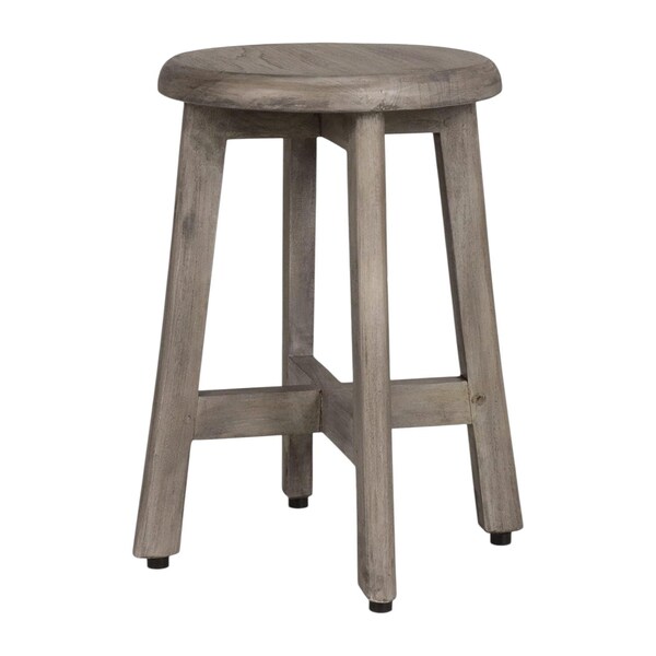 Homeroots 18" X 12" Gray Circular Shower Bench 383386 - main