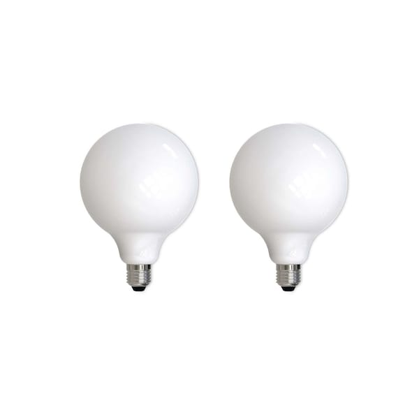 Bulbrite 60-Watt Equivalent G40 Milky Dimmable Decorative Filament LED Light Bulb Warm White, 2PK 861597 - main