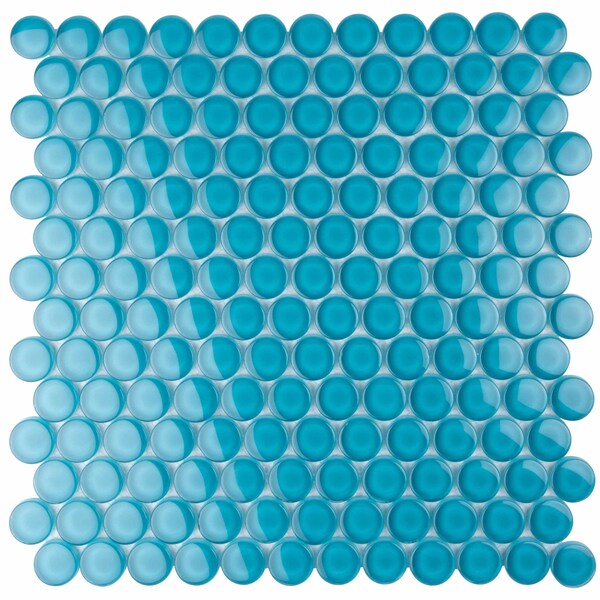 Apollo Tile Sapphire Blue 12 in x 12 in Glass Glossy Floor and Wall Mosaic Tile 5 sqft/case, 5PK APLPN88042A - main