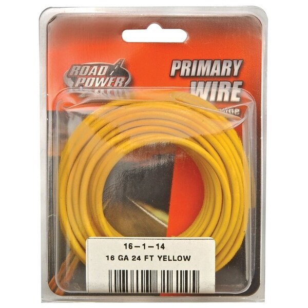 Calterm Road Power/16-1-14 Electrical Wire, 16 AWG Wire, 25/60 VAC/VDC, Copper Conductor, Yellow Sheath, 24 ft L 55668333 - main