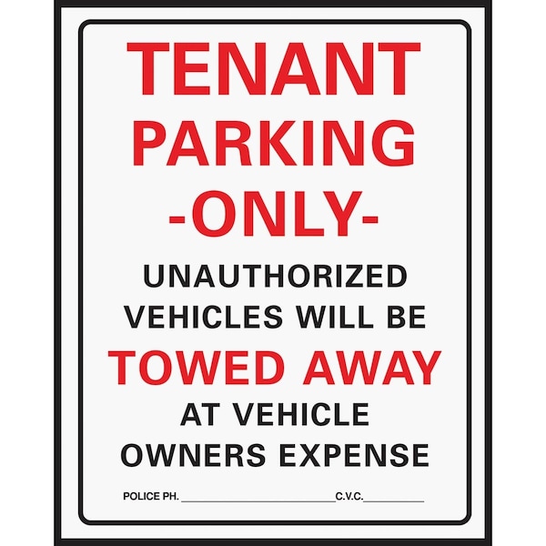 Hy-Ko Commercial Grade Plastic Sign Tenant Parking Only 701 - main