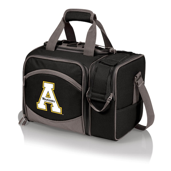 Picnic Time Family Of Brands NCAA App State Mountaineers Malibu Cooler Picnic BasketBlack with Gray Accents 508-23-175-794-0 - main