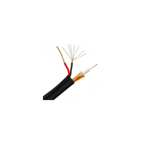 Cable Wholesale RG6 Siamese Coaxial + Power Cable, 18AWG Solid Copper Coax, 18/2 Stranded Copper Power, 1000ft 10X4-18222NH - main