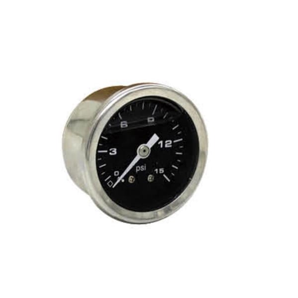 Absurdo 1.5 in. 0-15 PSI Black Face Gauge Liquid Filled Fuel Pressure Gauge AB2204737 - main