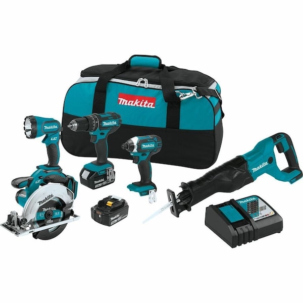 Makita Cordless Tool Combination Kit, (2) 3.0Ah XT505 - main