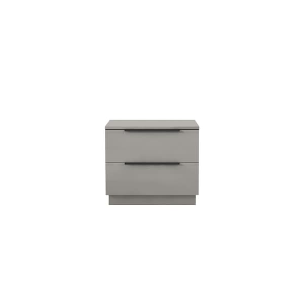 Homeroots 20" Light Gray Wood Two Drawer Nightstand 719560 - main