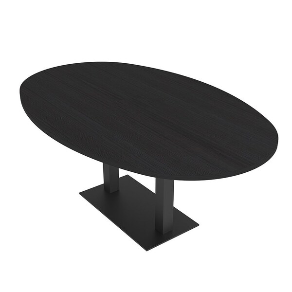 Skutchi Designs Boval Conference Table With Power Unit, 48 in W, 72 in L, Black HAR-BOVL-48X72-DOU.BK-U999ST19-NA - main