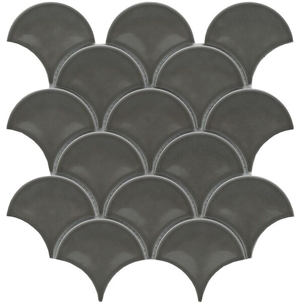 Emser Tile Reward Series Porcelain Mosaic Tile, 11 in L Tile, 10 in W Tile, Pressed Edge, Fan Pattern, 10PK F27REWAGR1011MFN - main