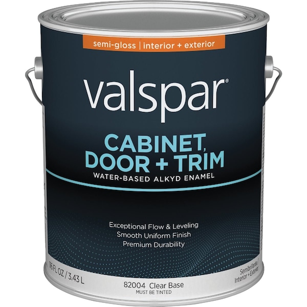 Valspar Cabinet Door & Trim Waterborne Alkyd Semi-Gloss Interior/Exterior Enamel Clear Base 1 Gal. 028.0082004.007 - main