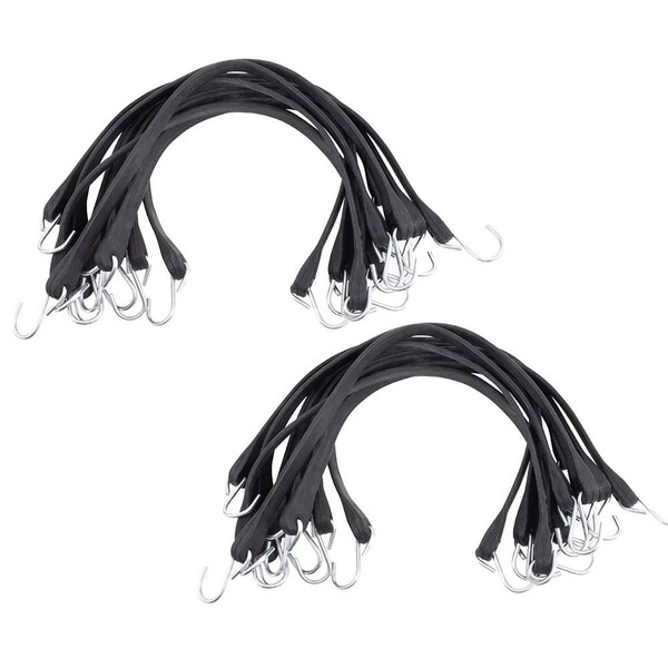Mytee Products 15 in Natural Rubber Tarp Bungee Straps Crimped Hooks, 100PK RS-15C-Nx2 - main