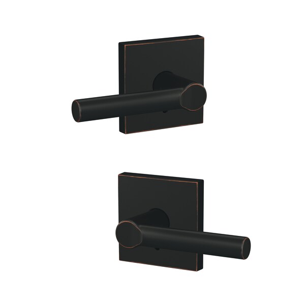 Schlage Residential Schlage Custom Broadway Lever with Collins Rose Non Turning Double Dummy Pair Aged Bronze Finish FC172BRW716COL - main