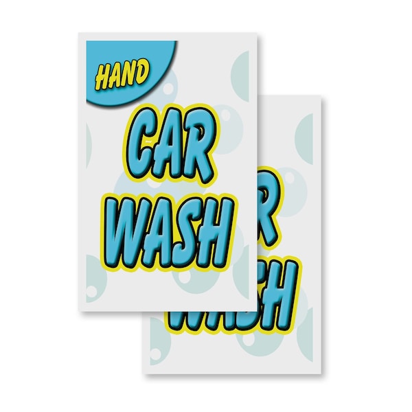 Signmission Hand Car Wash, Vinyl Decals Only 24 Inch x 36 Inch, Vinyl Decal, 2PK DSB-2436-2PACK-Hand Car Wash - main