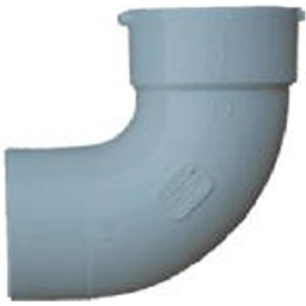 Caracteristicas Anadidas 4in. 90 Degree 0.25 Bend Long Turn Sewer Elbow Hub x Hub PVC SDR35 Fitting - White - 4in. CA3262104 - main