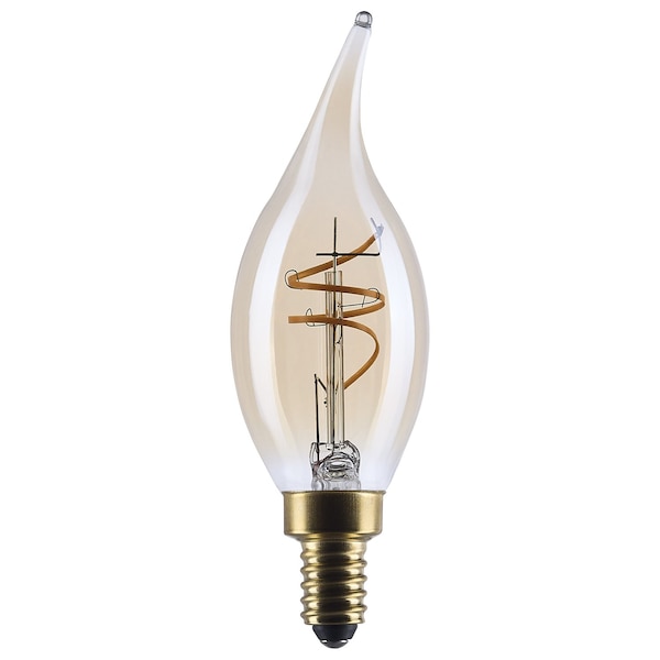 Satco 3.5 Watt CA11 LED 2000K CCT Candelabra Base Clear Glass Amber Coil Filament Dimmable 120 Volt S14220 - main