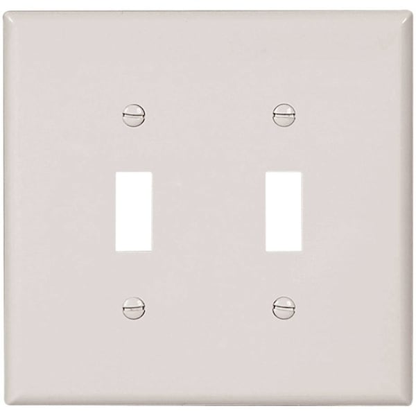 Eaton Wiring Devices Wallplate, 514 in L, 531 in W, 2 Gang, Thermoset, White 2149W-BOX - main