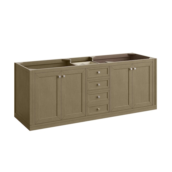 James Martin Vanities Chicago 72in Double Vanity, Walnut Whisper, w/ 3 CM Parisien Bleu Silestone Top 503-V72-WLW-3PBL - main