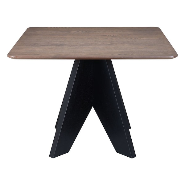 Homeroots 41" Espresso Wood Pedestal Base Square Dining Table 623359 - main