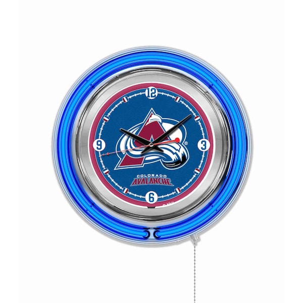 Holland Bar Stool Co Colorado Avalanche Double Neon 15" Clock, NHL Clk15ColAva - main