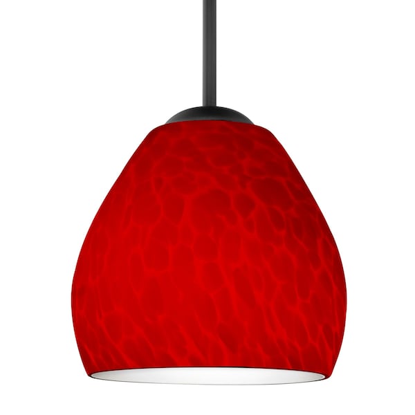 Besa Lighting Besa Bolla Pendant, Red Cloud, Black Finish, 1x 40W MAX E12 Base 1BT-4122RC-BK - main