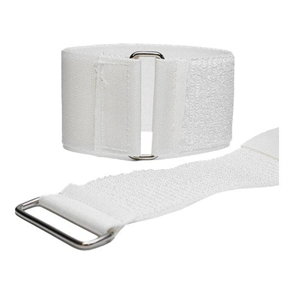 Zoro Select Cinch Strap, No Adhesive, 18 in, 2 in W, White, 10 PK