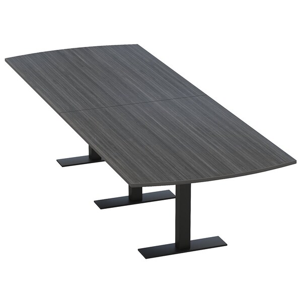 Skutchi Designs 10 Person Conference Table With Power Unit | 10' Arc Rectangle Table | Harmony Series HAR-AREC-48X120-T.BK-WA7949-NA - main
