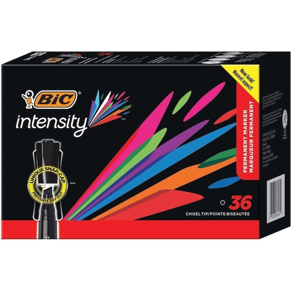 Bic Intensity Chisel Tip Permanent Marker Broad, Black GPMM36BK - main