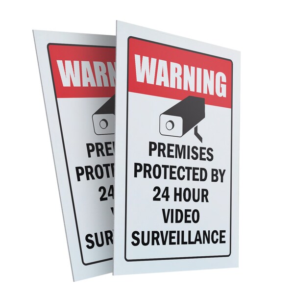 Signmission Video Surveillance, Plastic Signs Only 24 Inch x 36 Inch, Corrugated Plastic, 2PK CSB-2436-2PACK-Video Surveillance - main