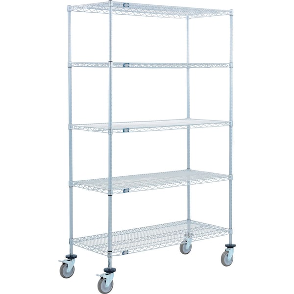Global Industrial Nexel 5 Shelf Truck, Nexelate, 60"W x 30"D x 69"H, Polyurethane Swivel Casters, 2 Brakes B3156079 - main