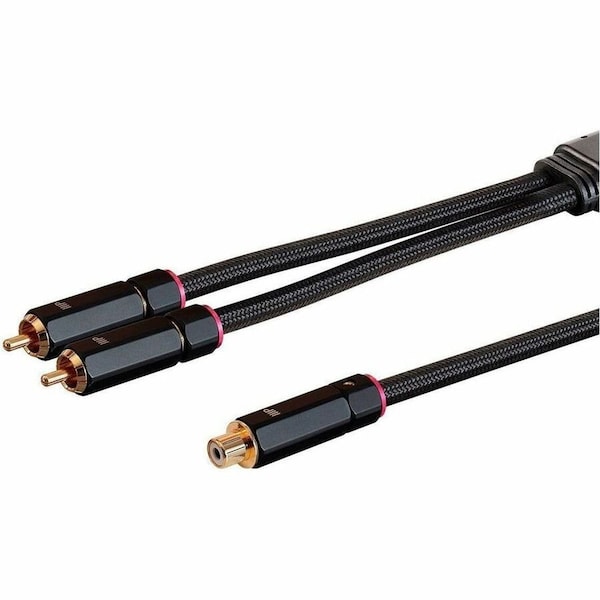 Monoprice ONIX SERIES - 2-MALE TO 1-FEMALE RCA Y-ADAPTER_ 12IN_ BLACK 38079 - main