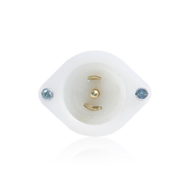 Leviton Midget Flanged Locking Inlet, 15 A, 125/250V AC, Single Phase, 3 Pole, Flush Mount, Screw Terminals ML3-PB - main