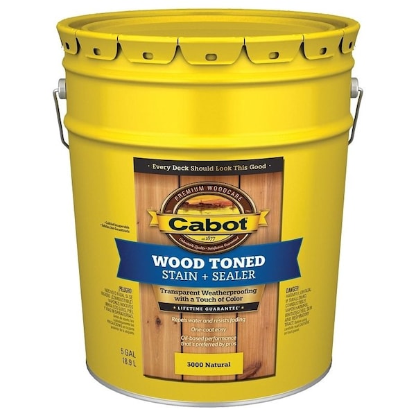 Cabot Cabot 3000-5GAL Deck and Siding Stain, Natural, 5 gal 3000 - main