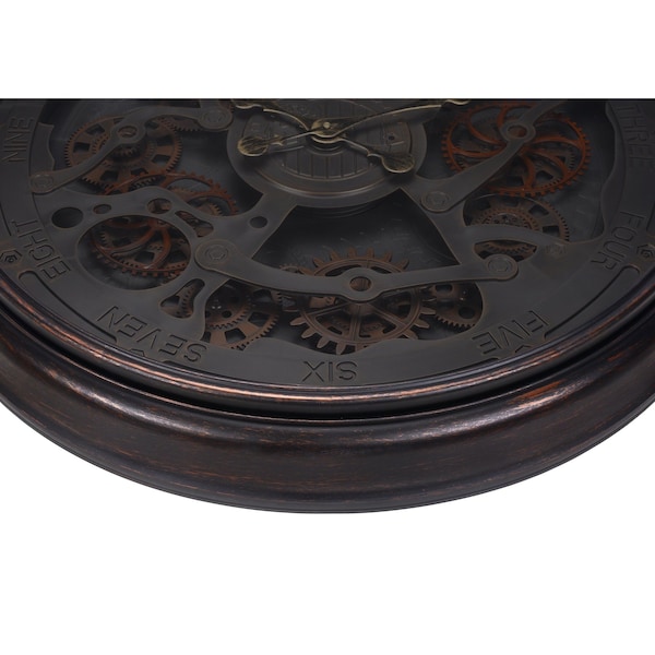 Monarch Specialties Clocks, 30'' Round, Gear Mechanism, Large Oversized, Wall Clock, Black, Transitional I 9029 - main