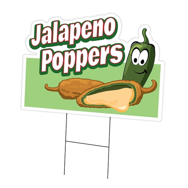 Signmission Jalapeno Poppers Die Cut Yard & Stake plastic coroplast window, C-DC-1824-Jalapeno Poppers19 C-DC-1824-DS-Jalapeno Poppers19 - main