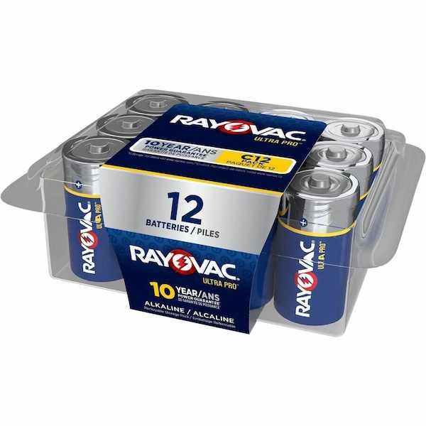 Rayovac UltraPro C Alkaline Battery, 1.5V DC, PK12 ALC12PP - main