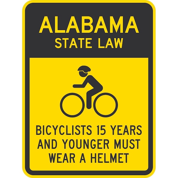 Lyle Bicyclists 15 Years And Younger Must Wear A Helmet (with Cyc, 18x24, Engineer Grade, Yellow G-10179-EG_18x24 - main