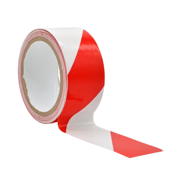 Wod Tape Laminated PVC, Red/White, 2 inch (48mm) W., 9 mil Thickness, 24 PK WOD VSWT189L-PC-02000-24-18-RW - main