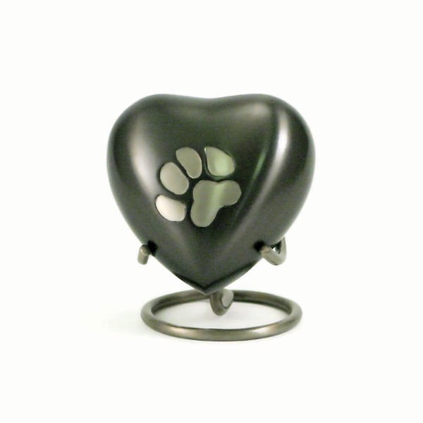 Jorgensen Laboratories Jorvet Single Paw Heart Urn, Slate/Pewter J0316SPH - main
