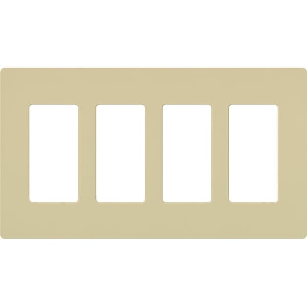 Lutron Designer Wall Plates, Number of Gangs: 4 Thermoset, Gloss Finish, Ivory CW-4-IV - main