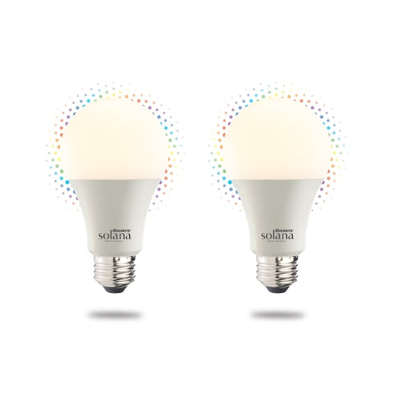 Bulbrite 9w, 60w Equivalent A19 Smart LED WIFI Bulb Med Base E26 Light 6500K Multi-Color Selectable CCT, 2PK 861800 - main