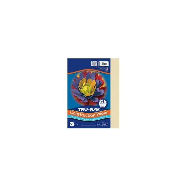 Tru-Ray Construction Paper, Art Project, Craft Project, 9in W x 12in L, 76 lb Basis Weight, 50PK P103043 - main
