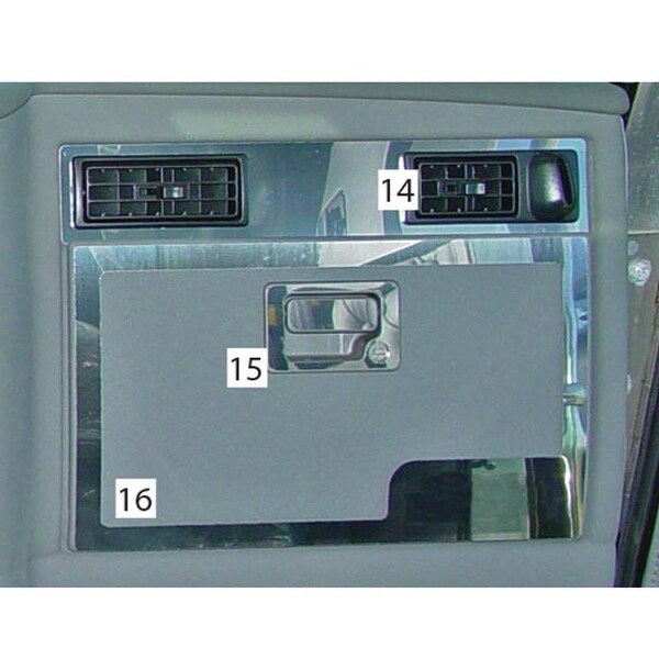 Ilc Replacement For Kenworth T2000 Year 2002 Stainless Steel Glove Box Outer Edge Trim WZ-EF6G-E - main